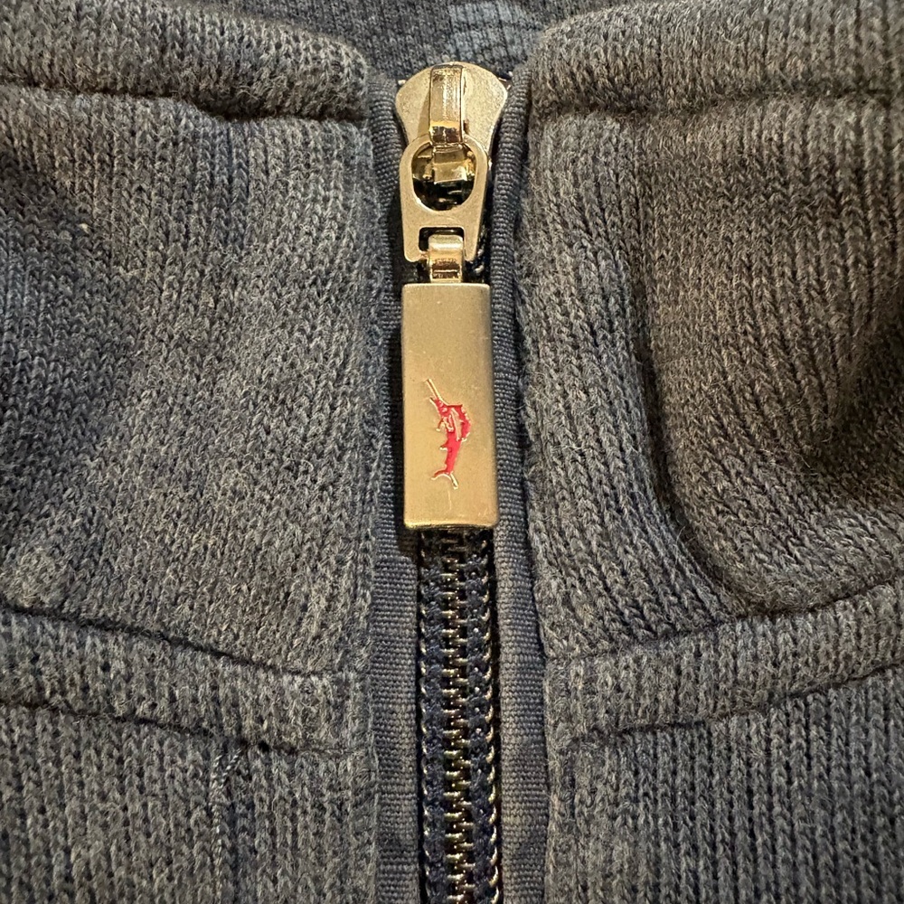 Tommy Bahama Men’s Dark Blue Quarter-Zip Pullover Sweater - Picture 6 of 6